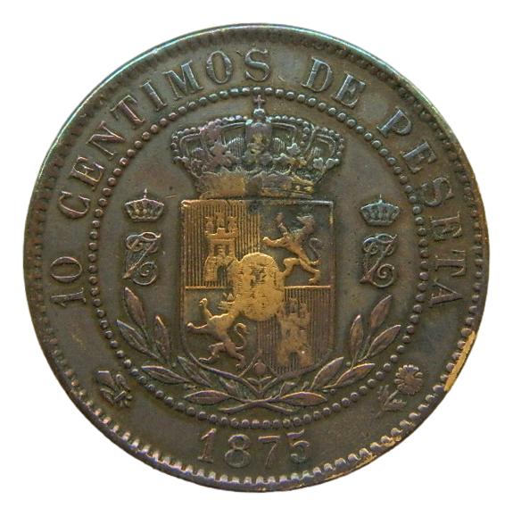 1875 - CARLOS VII - 10 CENTIMOS DE PESETA