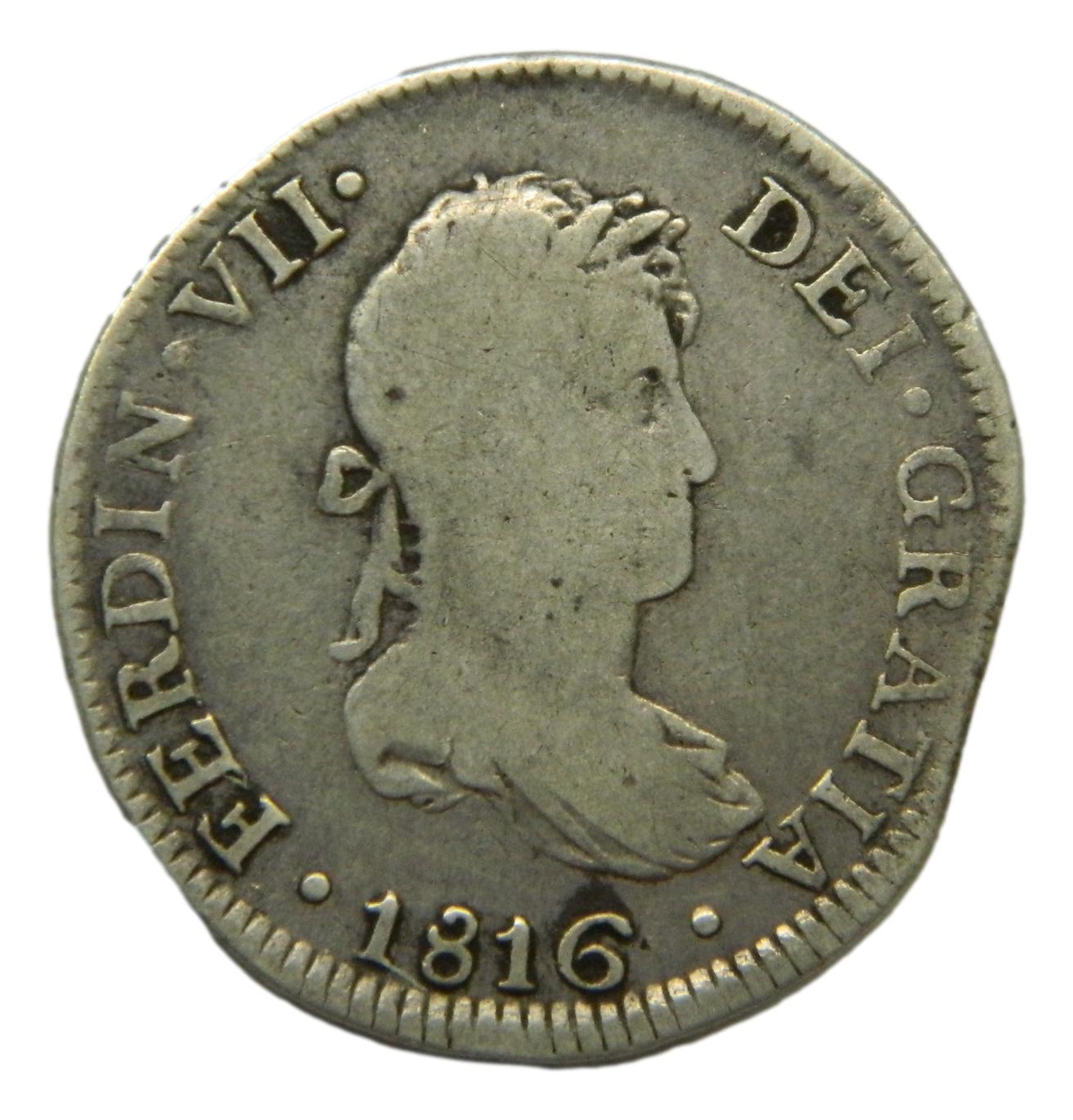 1816 JP - FERNANDO VII - 2 REALES - LIMA - BC
