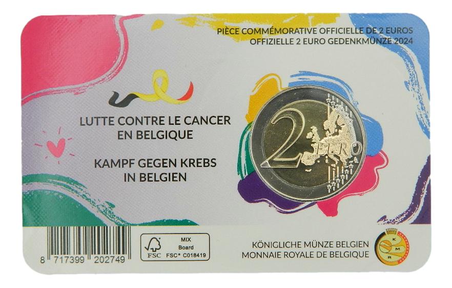 2024 - BELGICA - 2 EURO - LUCHA CONTRA EL CANCER - HOLANDES - COINCARD