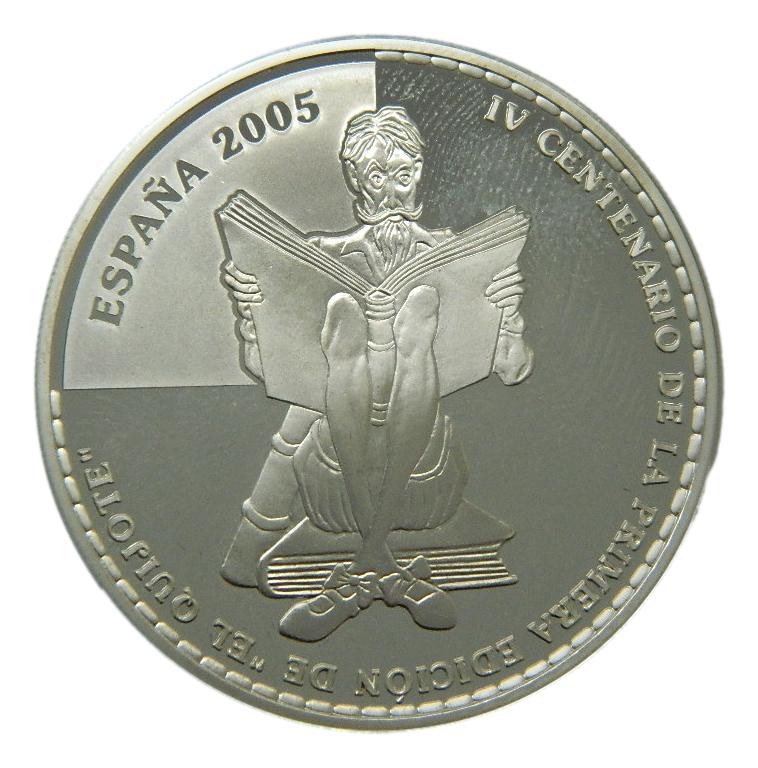 2005 - ESPAÑA - 10 EUROS - DON QUIJOTE DE LA MANCHA - LA LLEGADA DE CLAVILEÑO - PLATA 