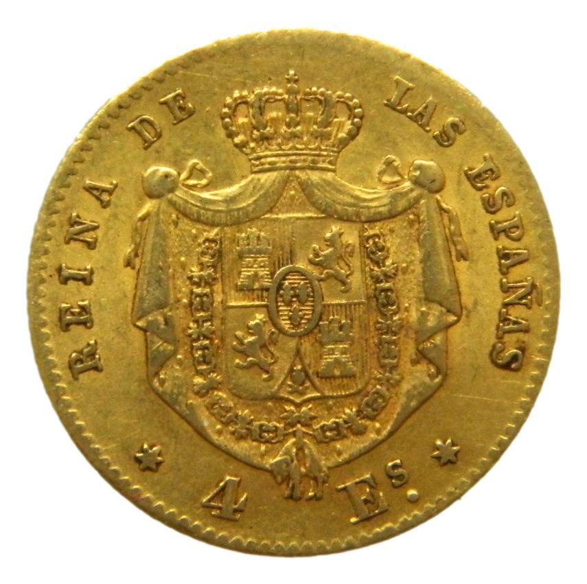 1865 - ISABEL II - 4 ESCUDOS - MADRID - MBC