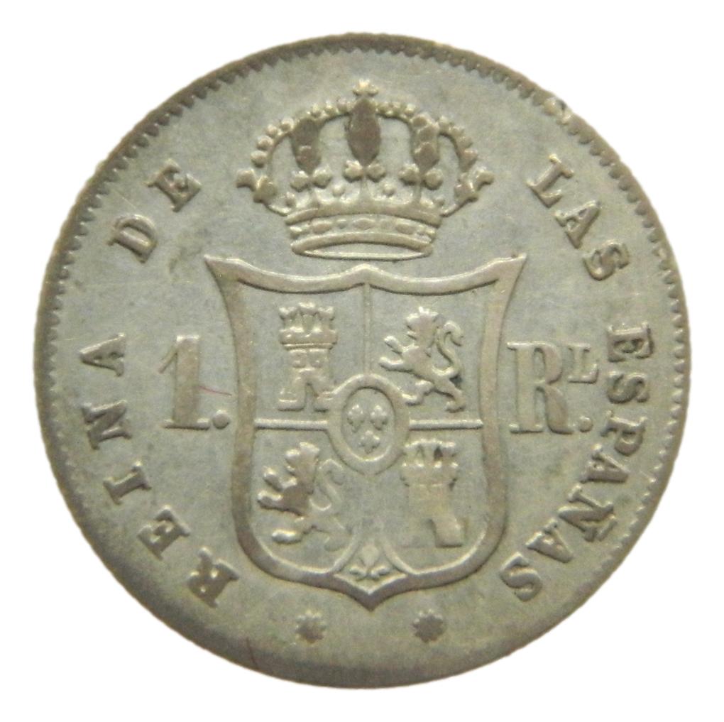 1858/7 - ISABEL II - 1 REAL - BARCELONA - MBC