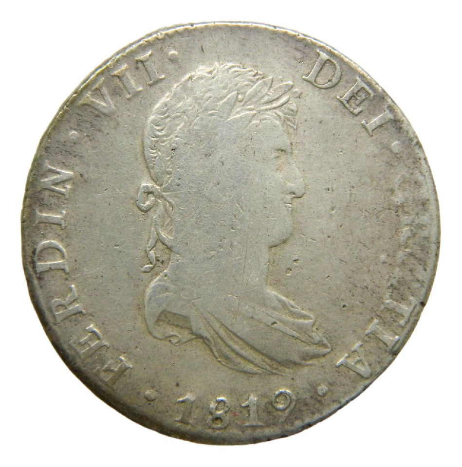 1819 JJ - FERNANDO VII - 8 REALES - MEXICO - PLATA - MBC