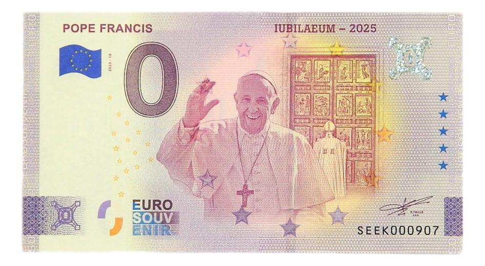 BILLETE 0 EURO - PAPA FRANCISCO - JUBILAEUM