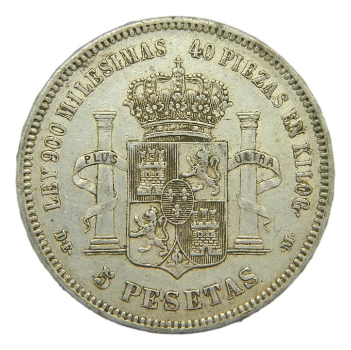 1875 * 18-75 - ALFONSO XII - 5 PESETAS - DEM