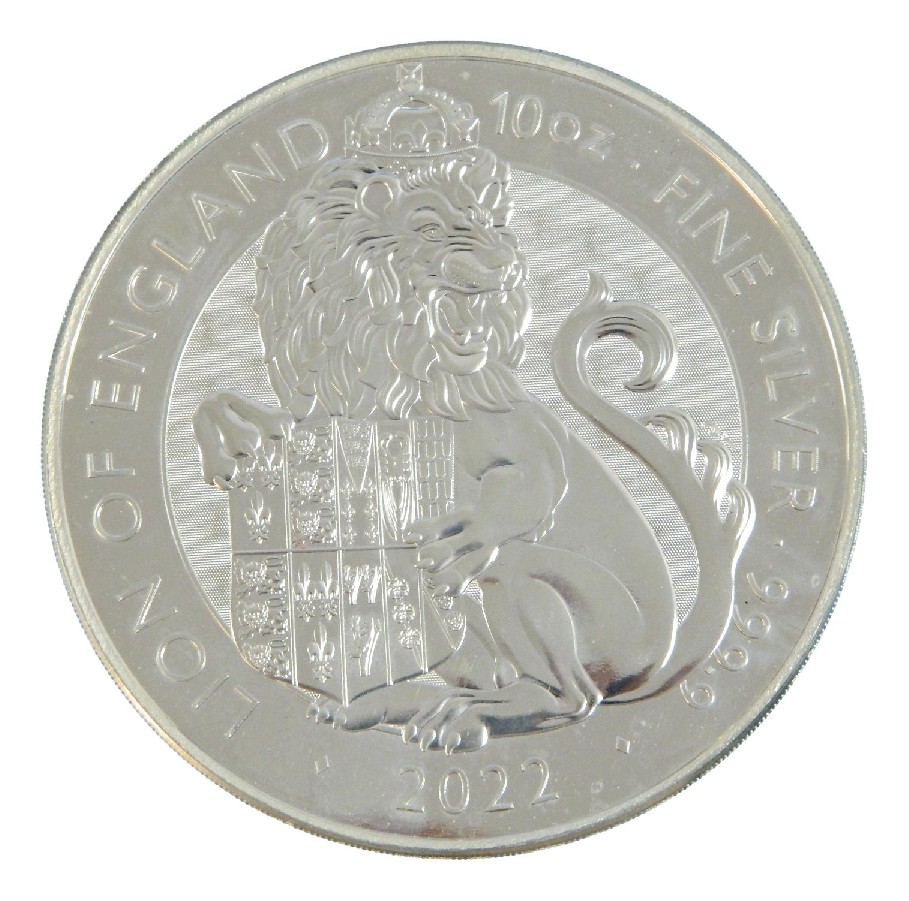 2022 - GRAN BRETAÑA - 10 ONZAS PLATA - 10 POUNDS - LION OF ENGLAND