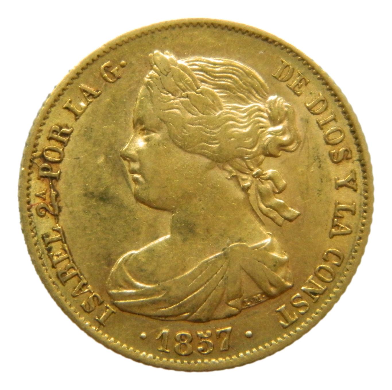 1857 - ISABEL II - 100 REALES - BARCELONA - MBC