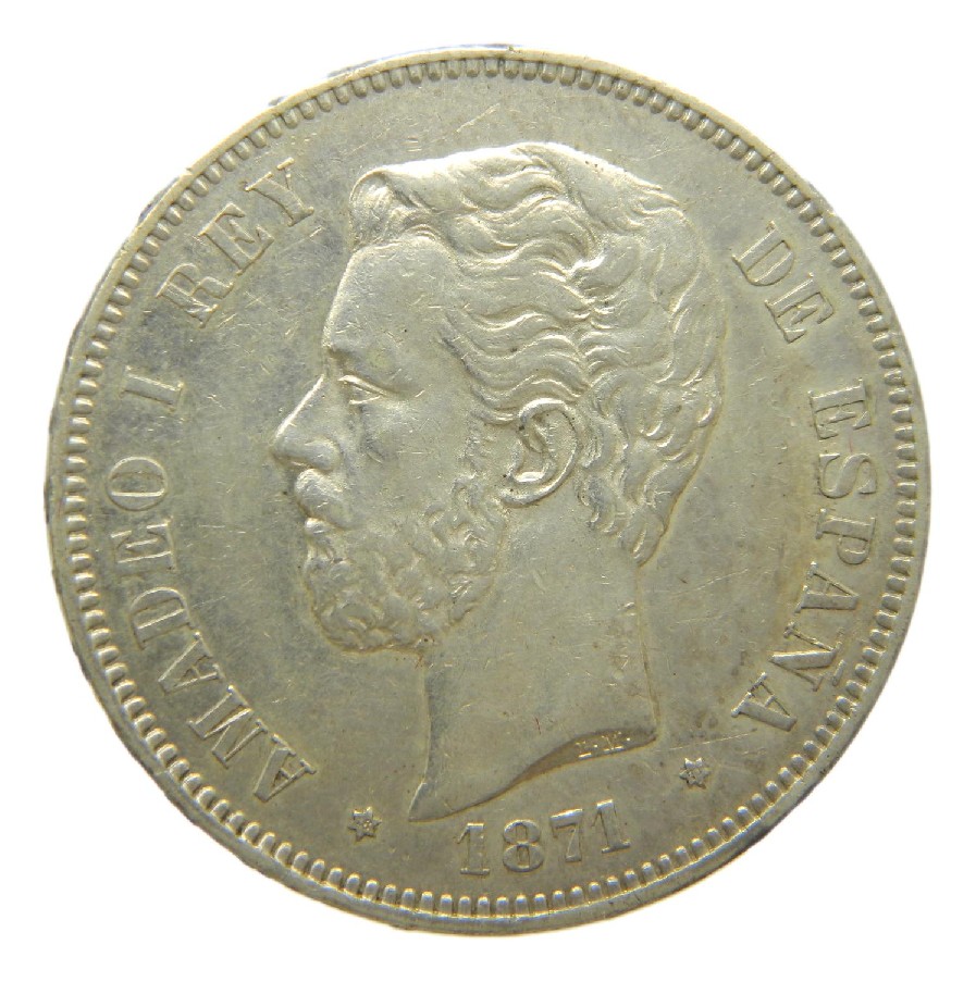 1871 *71 - AMADEO I - 5 PESETAS - SDM - MBC+