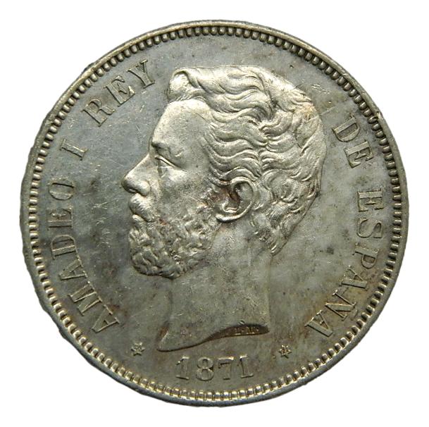 1871 *18-71 - AMADEO I - 5 PESETAS - SDM - EBC
