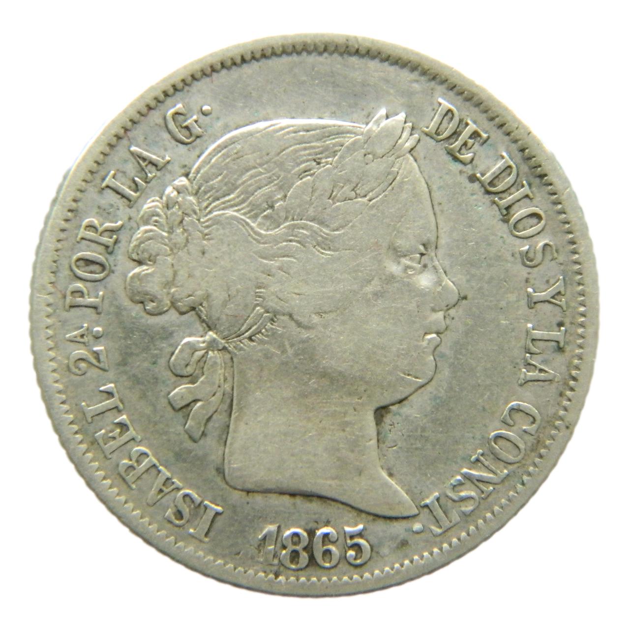 1865 - ISABEL II - 40 CENTIMOS DE ESCUDO - MADRID - BC