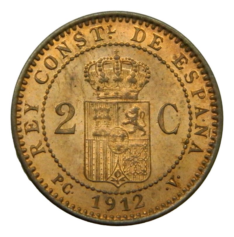1912 - ALFONSO XIII - 1 CENTIMO - *2 - PCV - SC