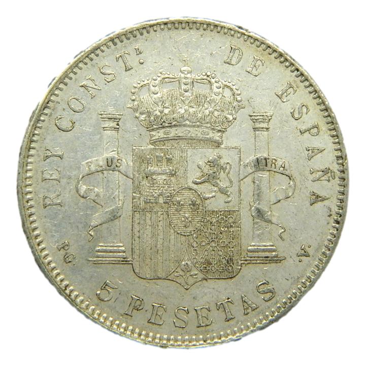 1896 * 18-96 - ALFONSO XIII - 5 PESETAS - PGV - MBC+