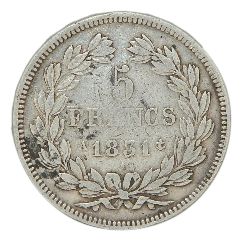 1831 A - FRANCIA - 5 FRANCS - PARIS - PLATA