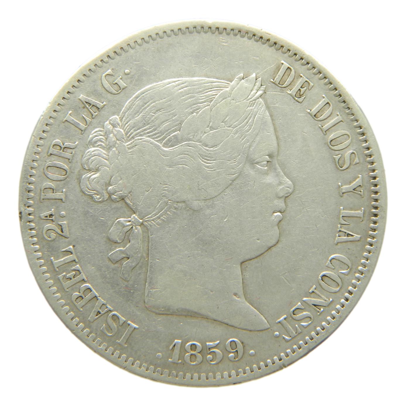 1859 - ISABEL II - 20 REALES - MADRID - MBC
