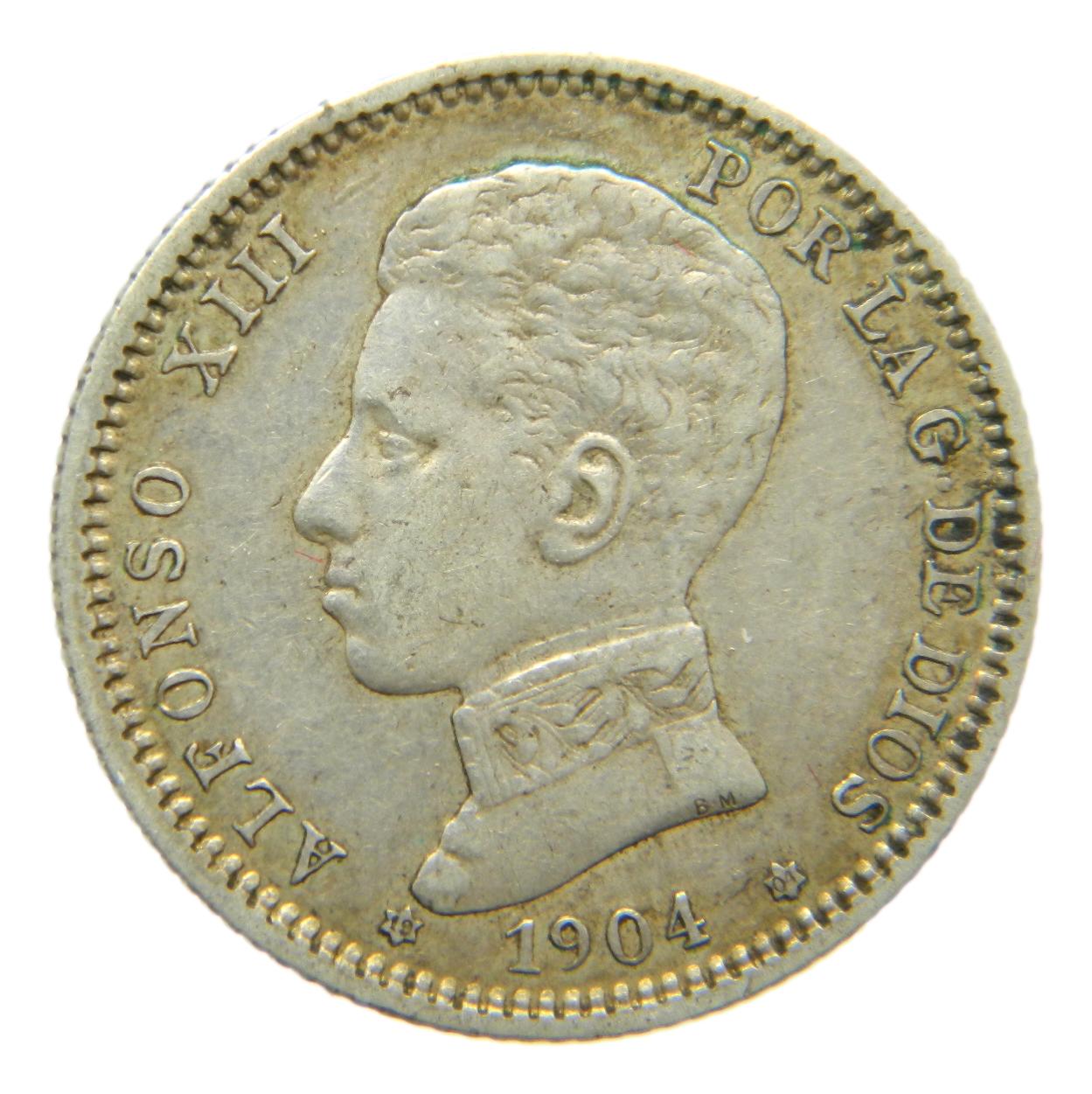 1904 *19-04 - ALFONSO XIII - 1 PESETA - SMV - MBC