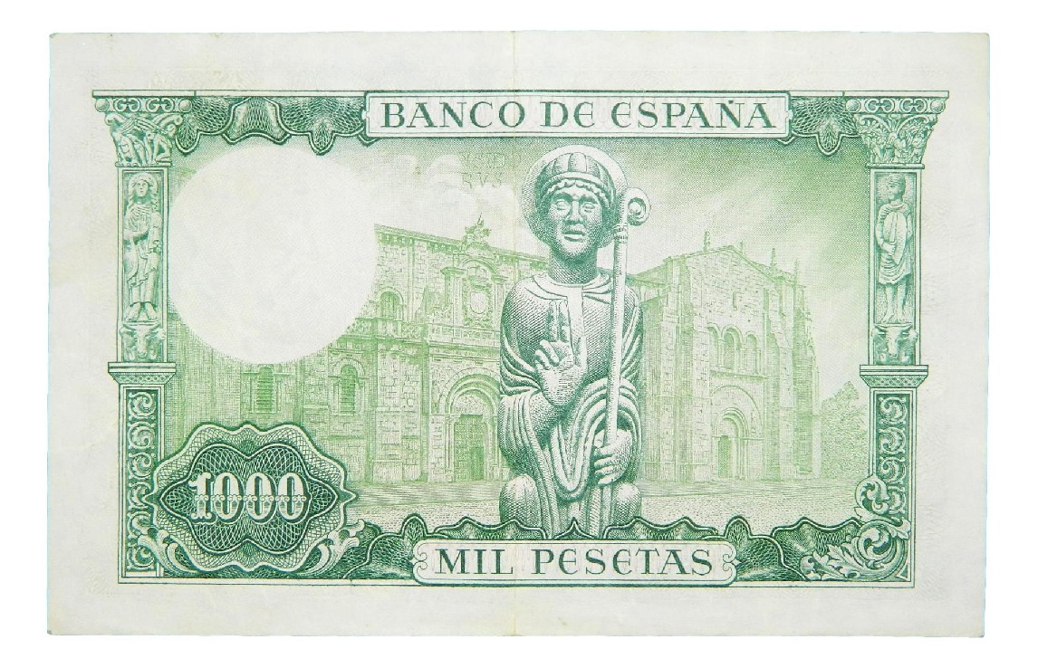 1965 - ESPAÑA - BILLETE - 1000 PESETAS - SAN ISIDORO - MBC - DOBLEZ