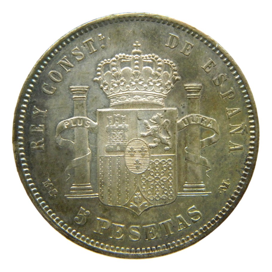 1883 *18-83 - ALFONSO XII - 5 PESETAS - MSM - PLATA - EBC-