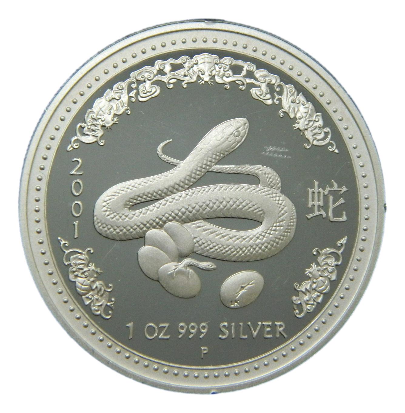 2001 - AUSTRALIA - DOLAR - SERPIENTE - ONZA PLATA PROOF