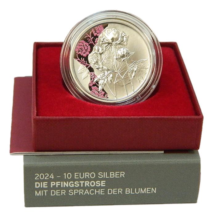 2024 - AUSTRIA - 10 EURO - PEONIA - PLATA PROOF