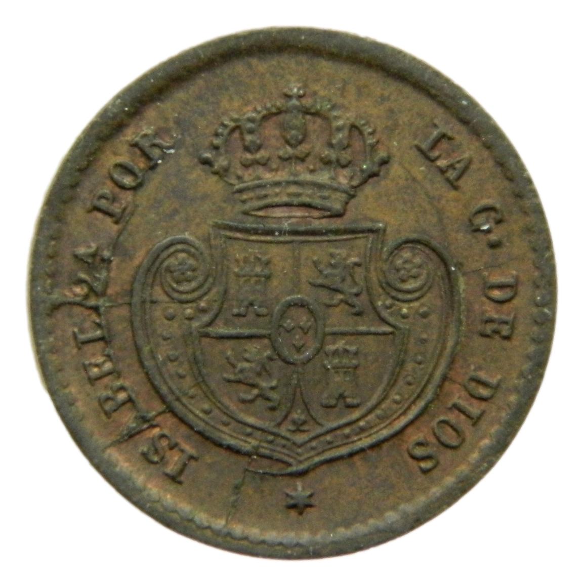 1853 - ISABEL II - 1/2 DECIMA DE REAL - SEGOVIA - EBC