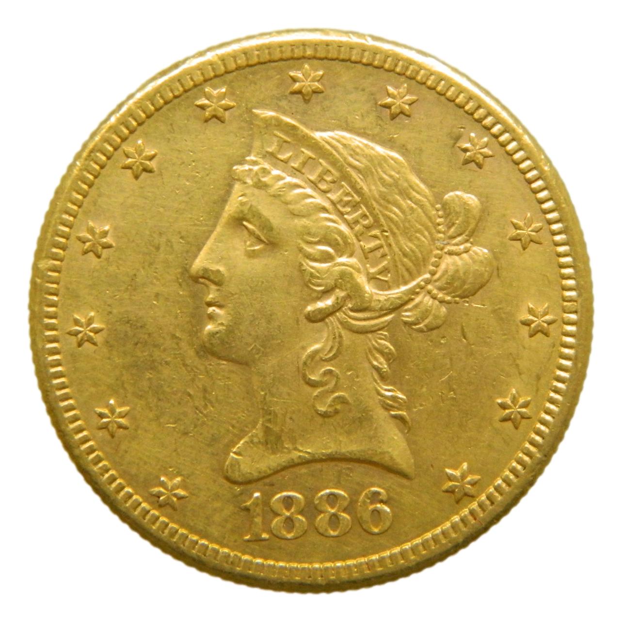 1886 S - USA - 10 DOLARES - ORO - CORONET HEAD