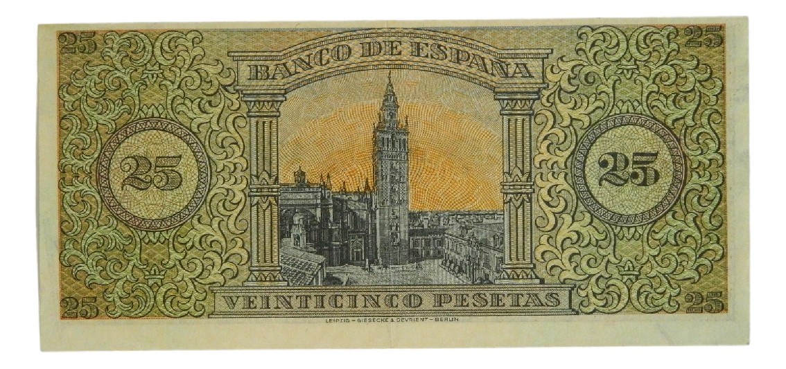1938 - ESPAÑA - BILLETE - 25 PESETAS - BURGOS - EBC-