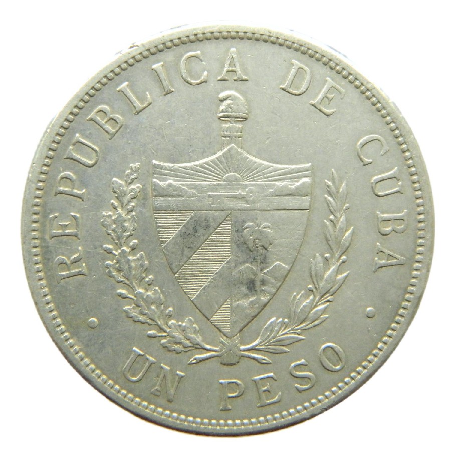 1933 - CUBA - 1 PESO - ESTRELLA - PLATA 