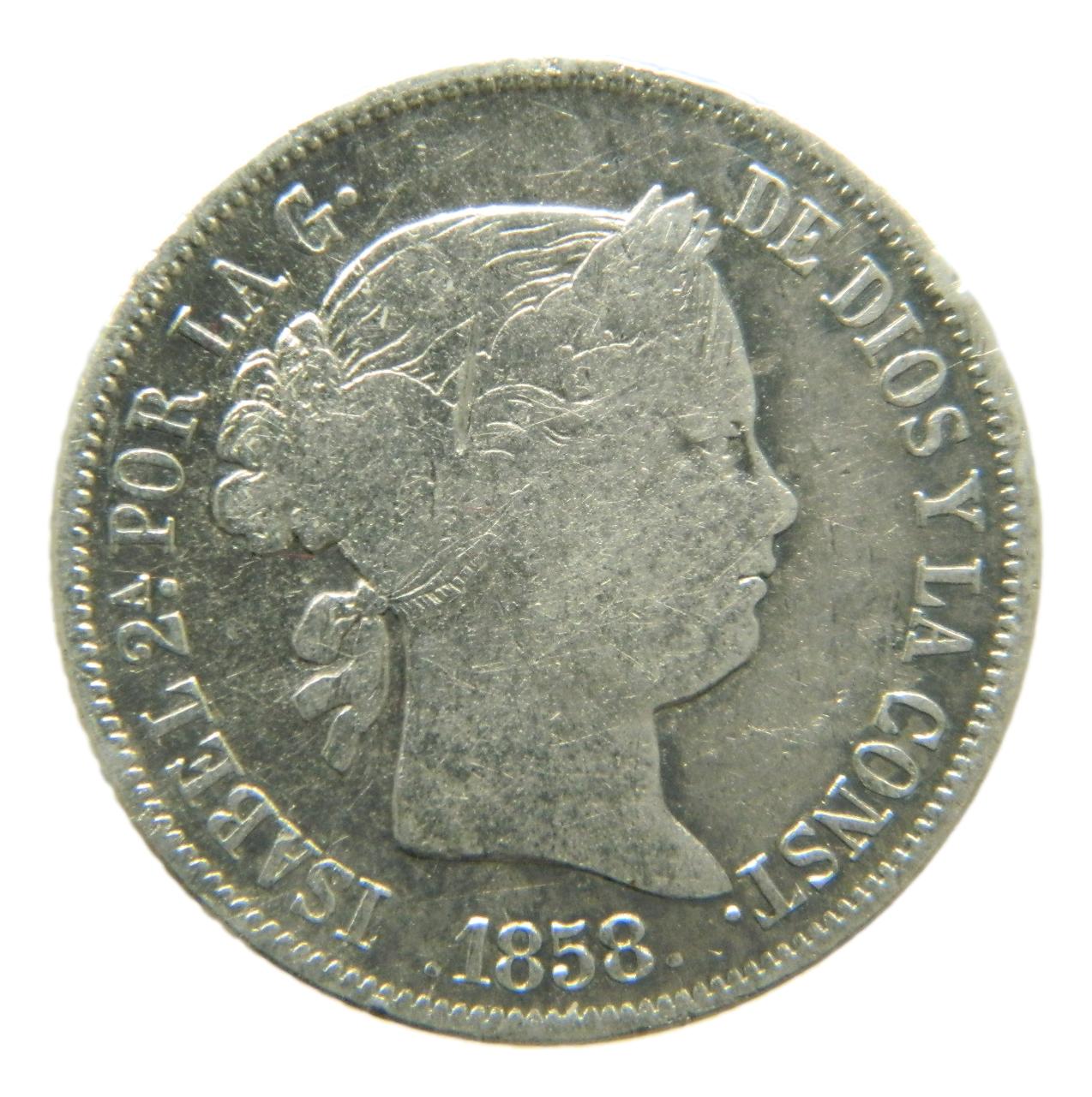 1858 - ISABEL II - 4 REALES - MADRID - BC
