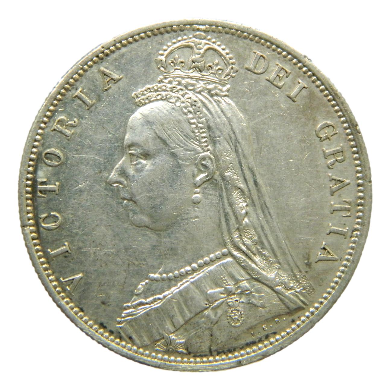 1887 - GRAN BRETAÑA - 1/2 CROWN - PLATA - EBC+