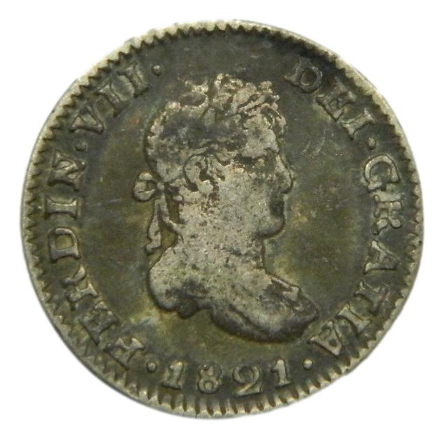 1821 JJ - FERNANDO VII - 1/2 REAL - MEXICO - PLATA