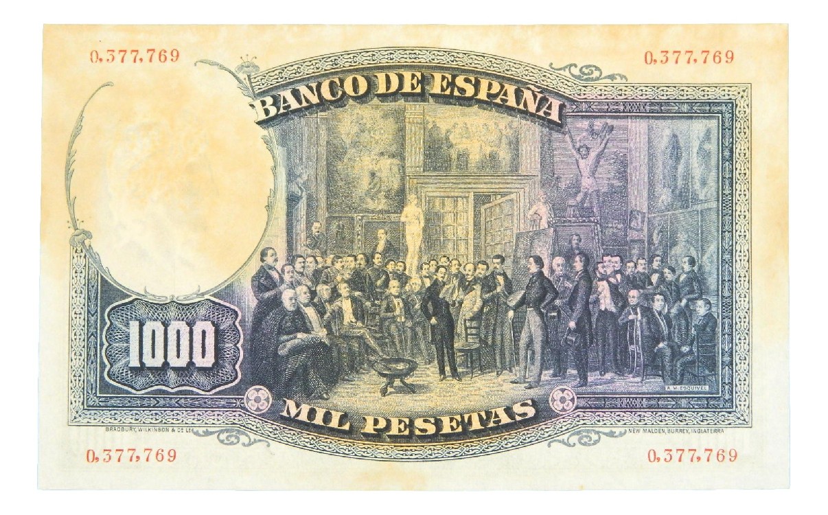 1931 - ESPAÑA - BILLETE - 1000 PESETAS - JOSÉ ZORRILLA - PLANCHA