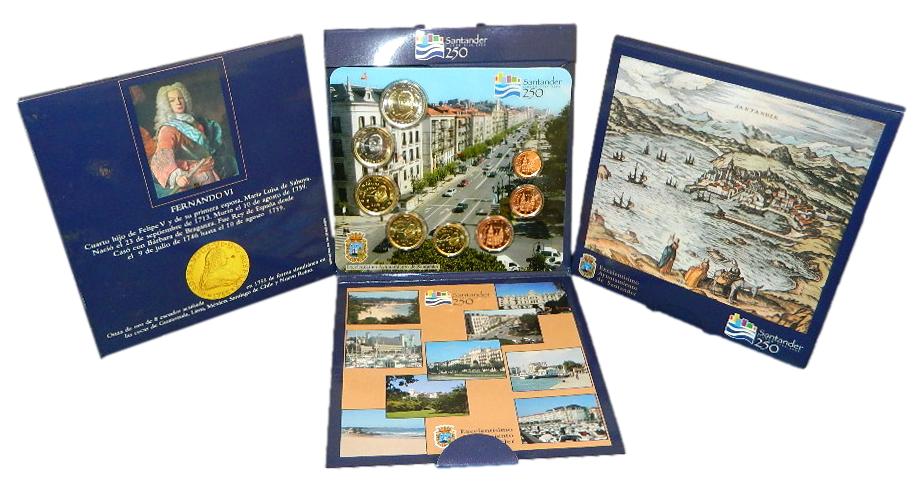 2005 - ESPAÑA - CARTERA EUROS - 8 MONEDAS - SANTANDER