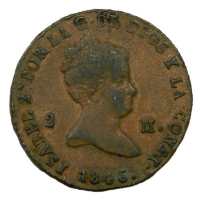 1846 - ISABEL II - 2 MARAVEDIS - SEGOVIA - MBC+