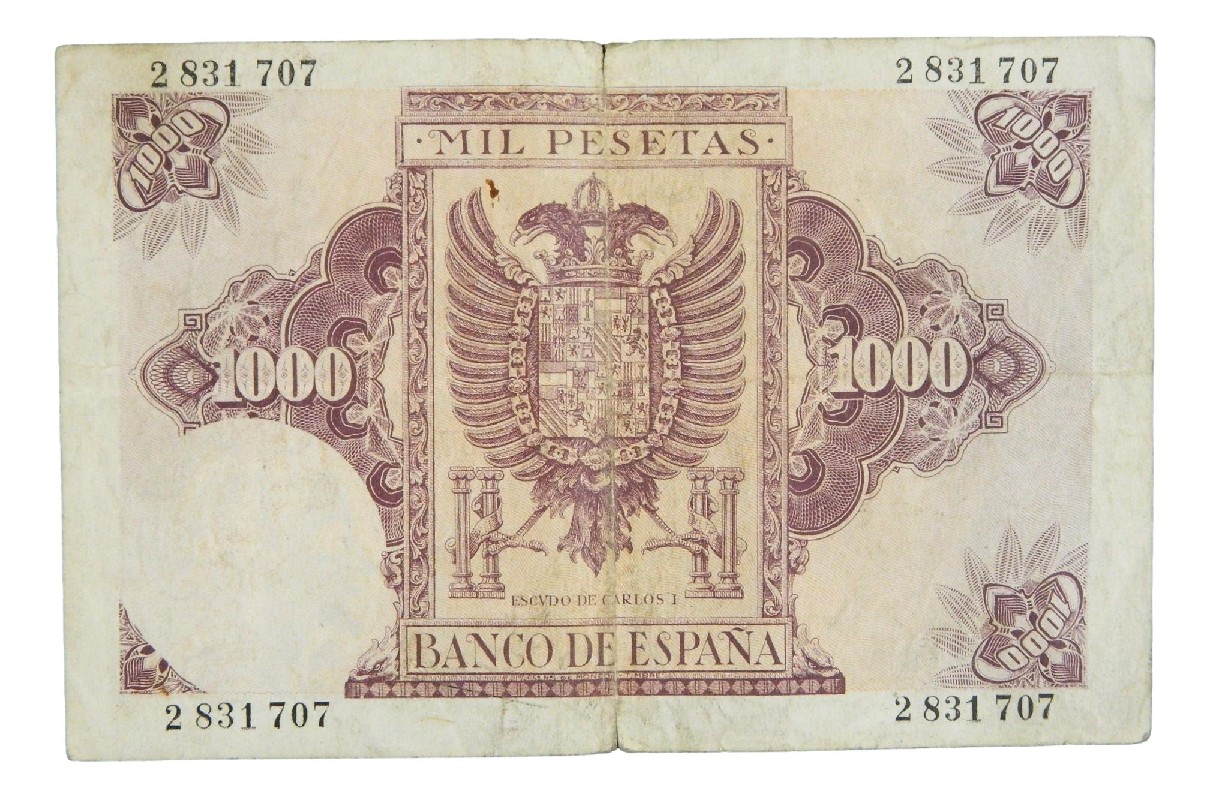 1940 - ESPAÑA - BILLETE - 1000 PESETAS - CARLOS I - BC-