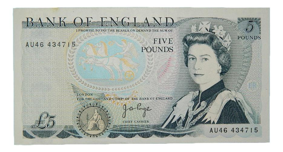 1971-1991 - ENGLAND - BILLETE - 5 POUNDS - PICK 378 - SC