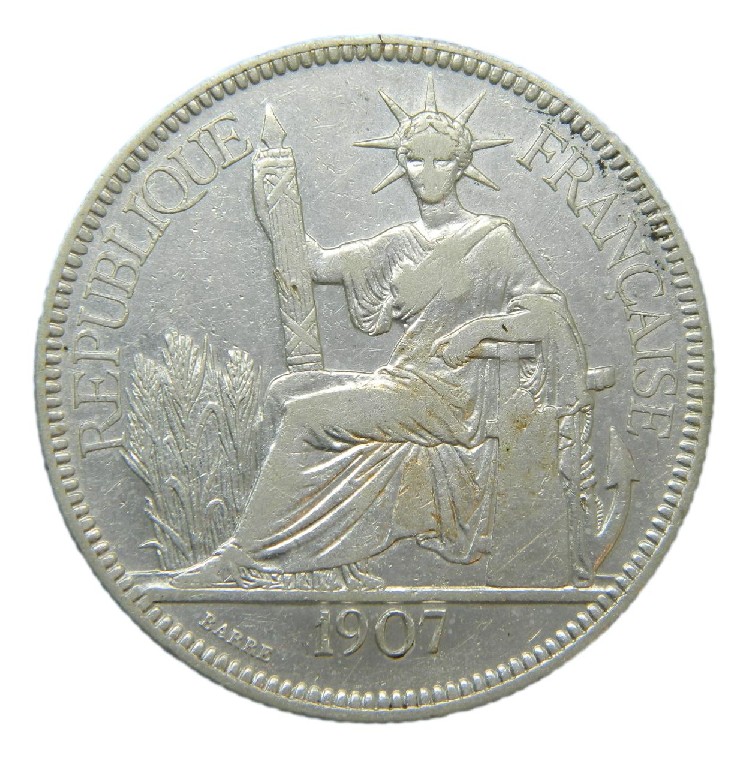 1907 - FRANCIA INDO-CHINA - PIASTRE - PLATA - EBC-