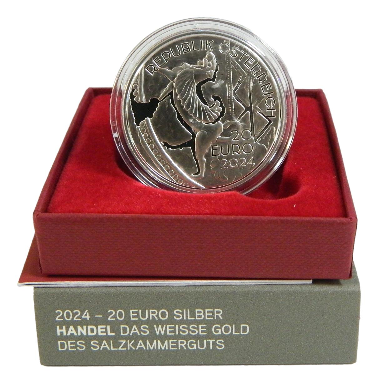 2024 - AUSTRIA - 20 EURO - HANDEL - COMERCIO DE SAL - SALZKAMMERGUTS - PLATA  PROOF