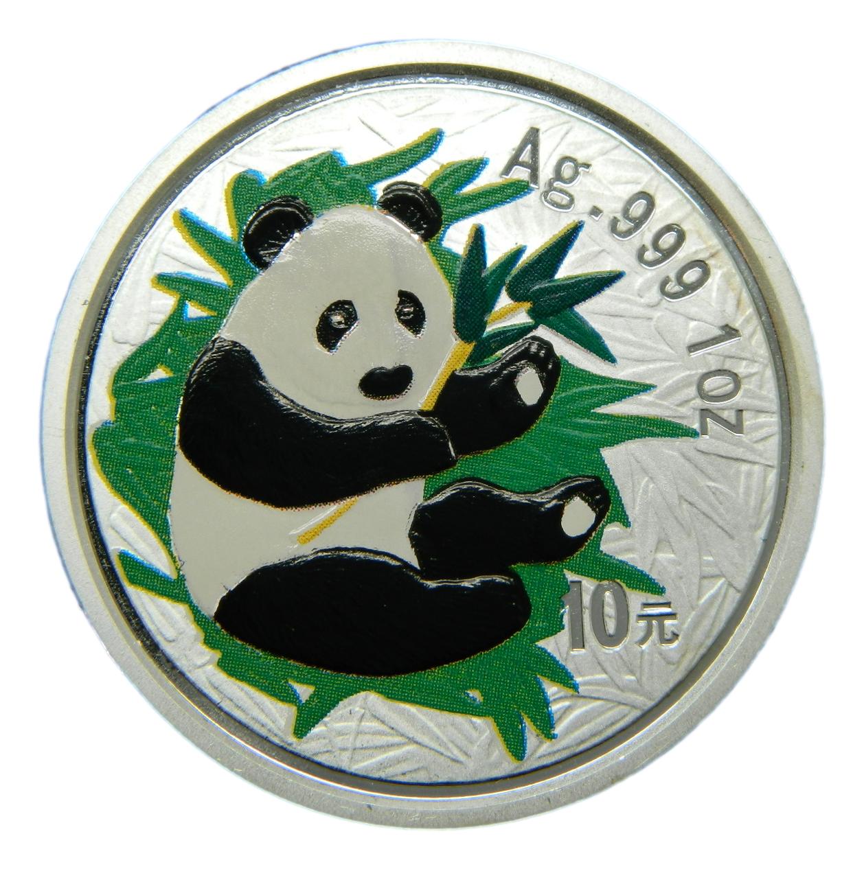 2000 - CHINA - 10 YUAN - PANDA - COLOR - ONZA PLATA