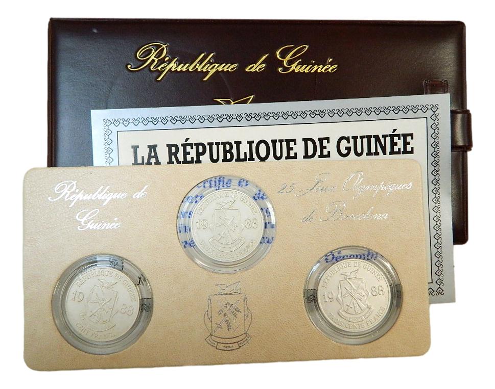 1988 - GUINEA - 10 FRANCS - SET 3 MONEDAS