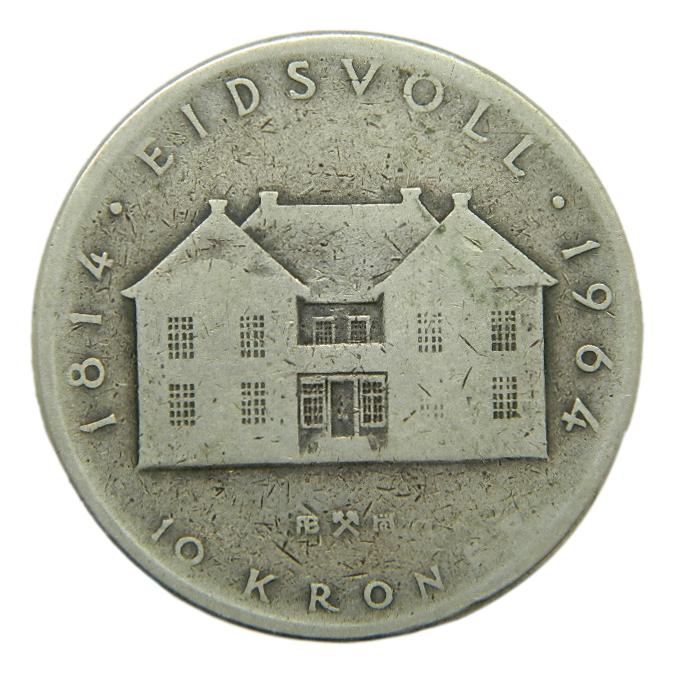1964 - NORUEGA - 10 KRON - EIDSVOLL