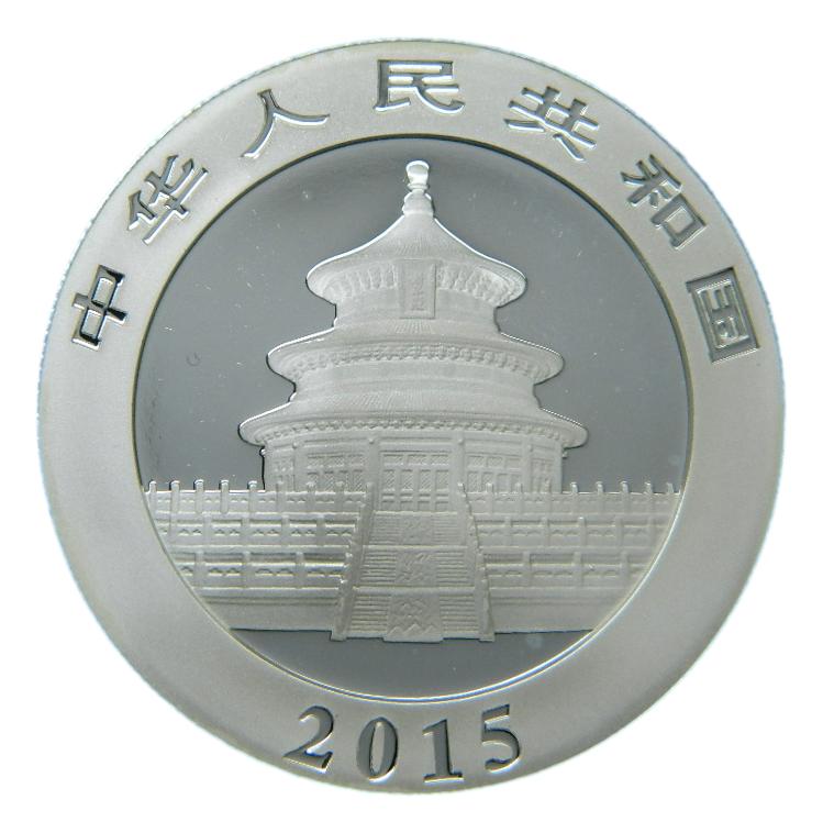 2015 - CHINA - PANDA - ONZA PLATA  - 10 YUAN