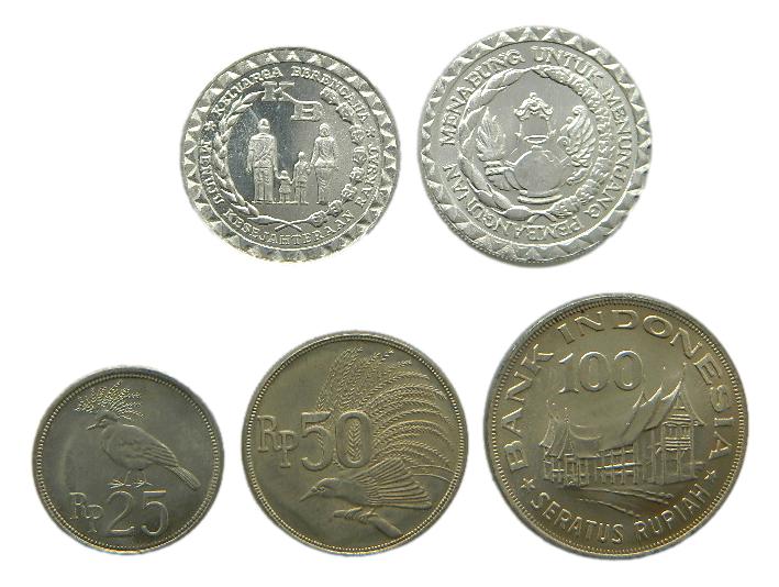 1971 - 1979 - INDONESIA - SERIE 5 MONEDAS - RUPIAH