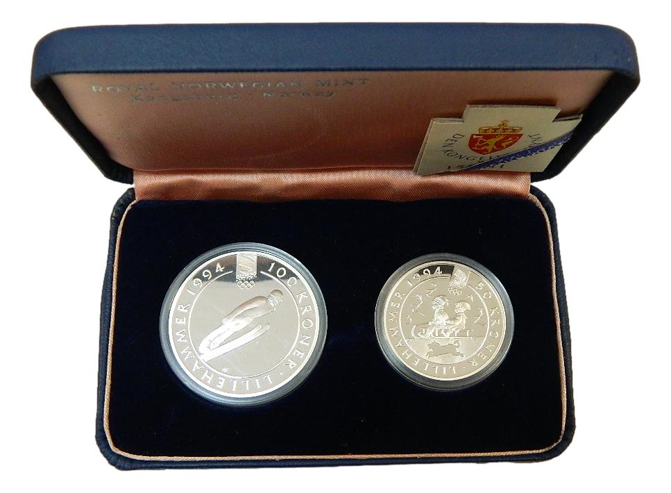 1994 - NORUEGA - 100 Y 50 KRONER - SKI JUMPING