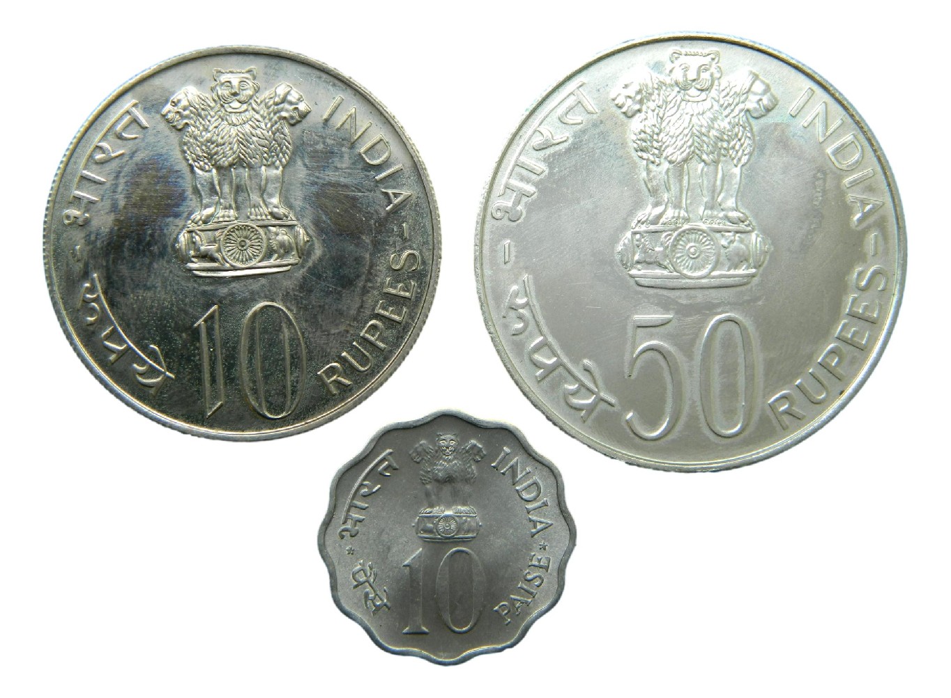 1975 - INDIA - SET 3 MONEDAS - RUPIAS - S6