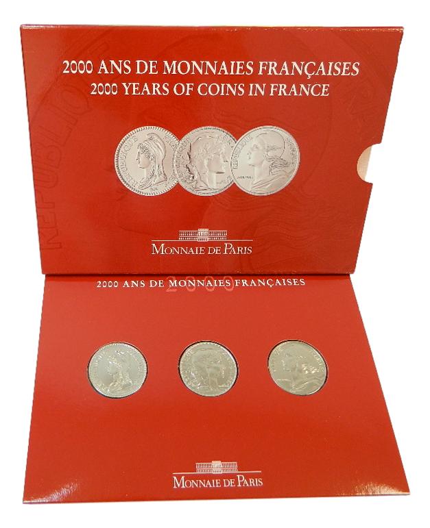 2000 - FRANCIA - SERIE 3 MONEDAS - 5 FRANCS