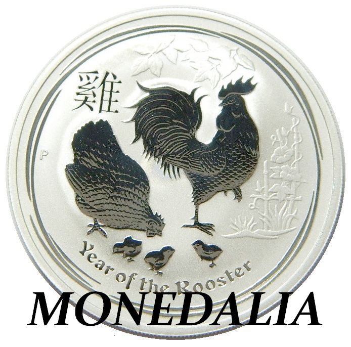 2017 - AUSTRALIA - GALLO - 1 ONZA PLATA FINA - SIN CAPSULA