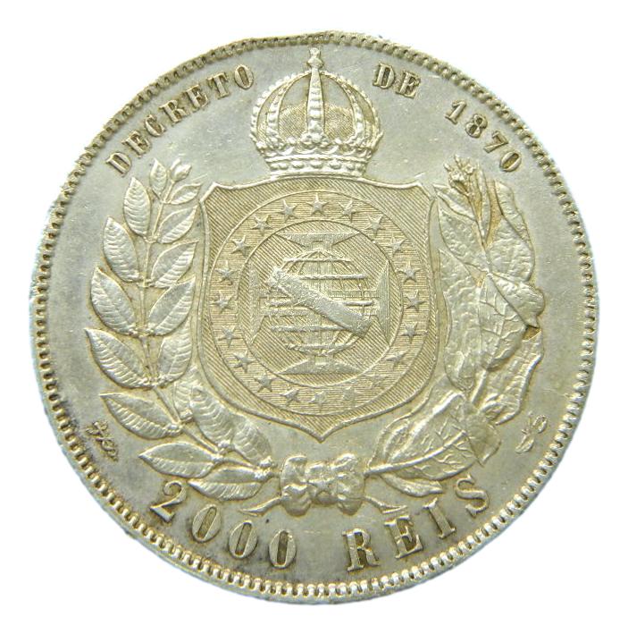 1888 - BRASIL - 2000 REIS - PLATA - PETRUS II