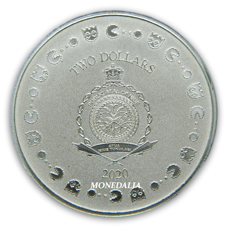 2020 - NIUE - 2 DOLAR - 40 ANIVERSARIO PAC-MAN