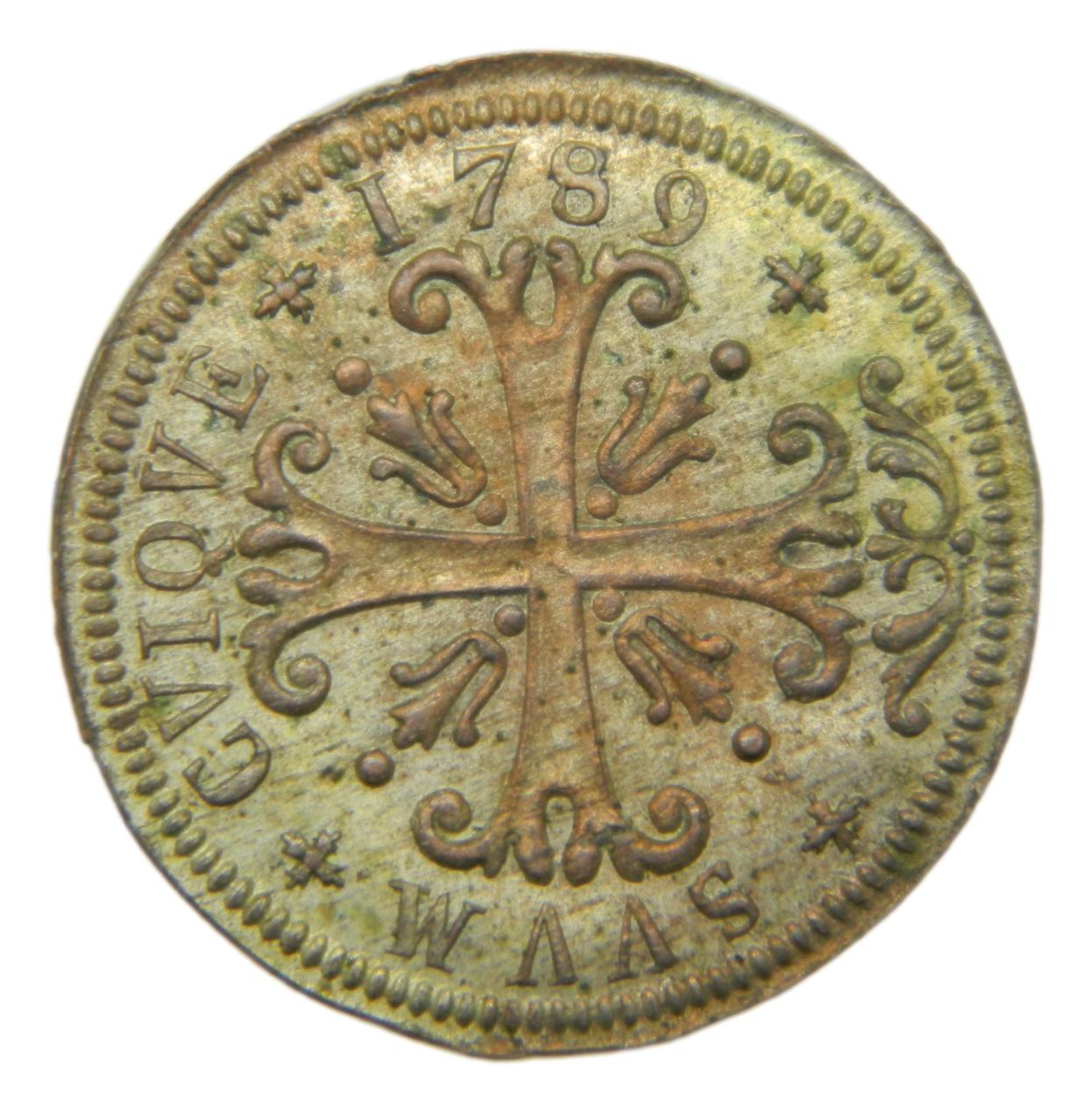 1789 - ESTADOS SUIZOS - 1/2 BATZEN - NEUCHATEL - S6