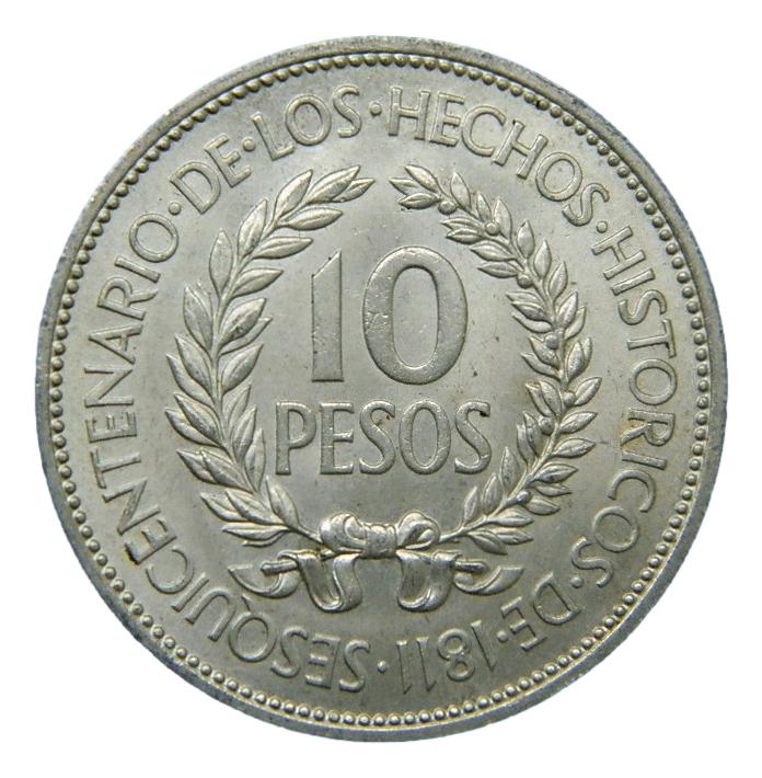 1961 - URUGUAY - 10 PESOS - PLATA